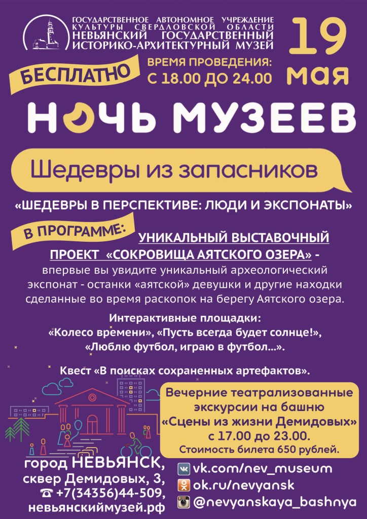«Ночь Музеев-2018»: «Шедевры в перспективе: люди и экспонаты»